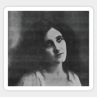 Woman in black and white portrait european vintage actress Sticker